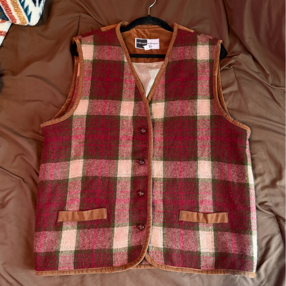 Mens plaid vintage vest